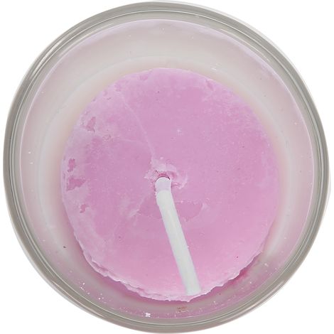 Bezaubernde, tragbare Duftkerze in lila Glas, ideal für die Heimdekoration und als romantisches Geschenk. (1/5)