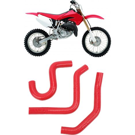 Durite de radiateur en silicone rouge pour moto Honda CR85R 2003-2007 (HX225)