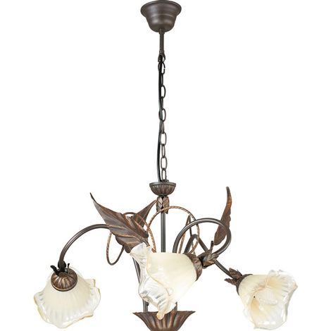 Lampadario Autunno Marrone 3Xe14 60X40Cm - Fan Europe (1/2)