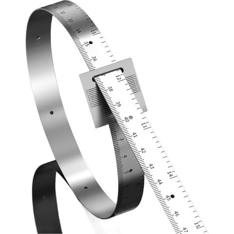 Pi Diameter Measuring Tape, Stainless Steel Ruler with Dual Scale 0-1200 mm, Precisely Engraved Markings, Spring Steel Material for Industrial Woodworking and DIY (1/5)