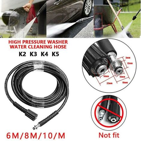 Convient pour Karcher K2 K3 K4 K5 6 m/8 m/10 m tuyau de nettoyage sous pression tuyau de pulvérisation 8 m (1/4)