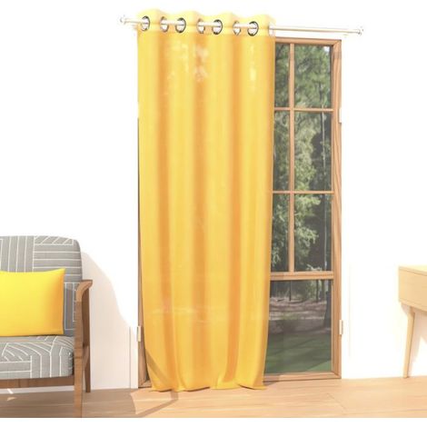 Voilage à oeillets 135x250 cm ALIX jaune radieux, par Soleil d'ocre (1/2)