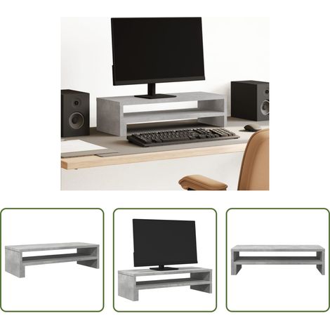 vidaXL Schreibtischständer -  Monitorständer Betongrau 54x22x15 cm Holzwerkstoff (1/5)