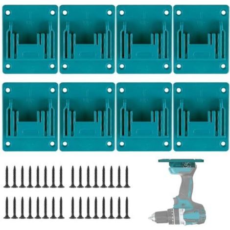 Wandhalterung für Elektrowerkzeuge – 8-teilig mit 32 Schrauben, kompatibel mit Makita 18V, cyan und blau