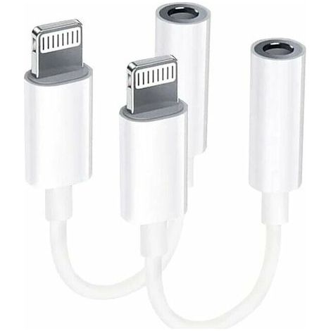 Adattatore da Lightning a jack per cuffie da 3,5 mm – Confezione da 2, certificato MFi, compatibile con iPhone 13/12/11/XS/XR e iOS (1/4)