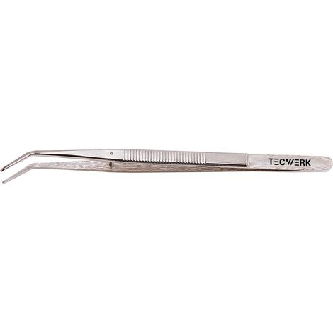 Pinzas universitarias longitud total 155mm curvadas niqueladas TECWERK (1/3)