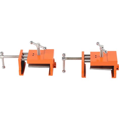 Lot de 2 pinces de serrage professionnelles en métal pour meubles, avec clé hexagonale, pour vitrine (orange). (1/5)