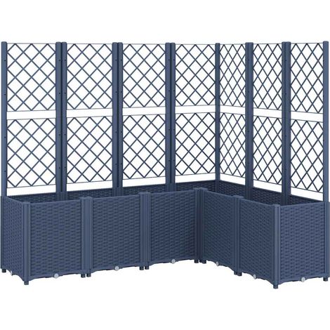 Maison Exclusive - Pflanzkübel mit Rankgitter Blaugrau 160x120x14