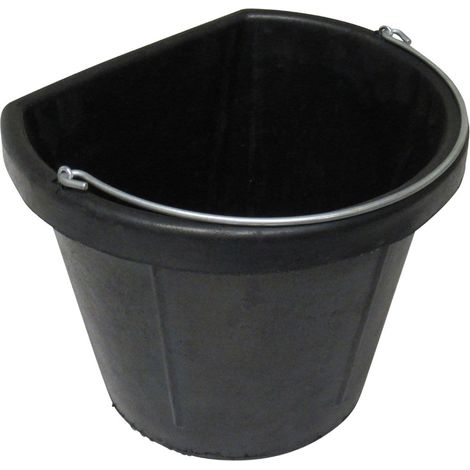 Flexible Flat Sided Water Bucket 17L (Horse Feed Rubber Equestrian Handle Stable)