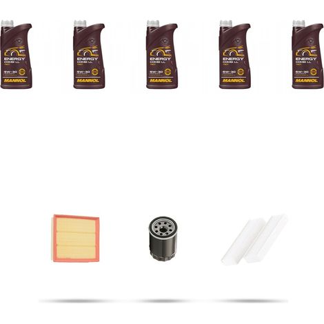Kit tagliando 3 FILTRI e 5L OLIO compatibile con Jeep Cherokee III (KK) 3.7i V6 151kw dal 2008 (1/4)