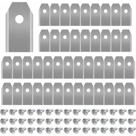 45 x Lames de Rechange en Titane, Lames de Tondeuse à Gazon pour Toutes Les Tondeuses Robotiques Husqvarna Automower, Gardena, Yardforce, Robuste (3g / 0.75mm) avec Vis (1/4)