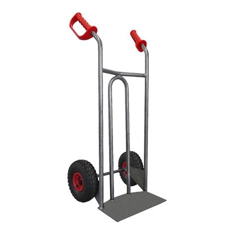 Diable acier Stockman DVPO-RG tablier incurvé poignée ouverte 250kg roues gonflables (1/2)