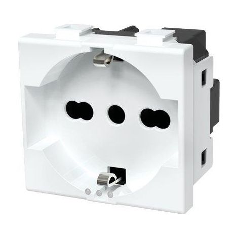 PRESA SCHUKO + SICUREZZA ABM - BIANCO VOLT 250 A 10/16 2P+T- 8 pezzi