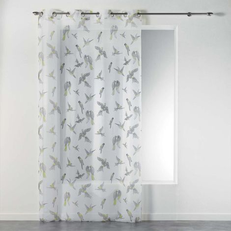 Rideau Voilage à Œillets "Envolée Chic" 140x240cm Jaune (1/2)