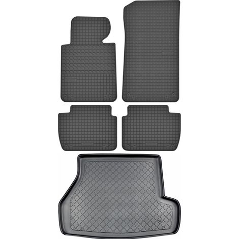 BMW Serie 3 E46 Familiar de 1998-2005, JUEGO - Alfombrillas de goma para coche + alfombrilla para maletero (1/5)