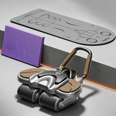 Roue abdominale avec support pour téléphone, genouillère à rebond automatique, appareil de musculation du tronc