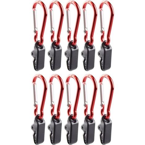 Lot de 10 Pinces Légères en Plastique et Métal pour Toile de Tente,Clips Anti Vent Faciles à Transporter,pour Camping et Auvents Extérieurs (1/5)