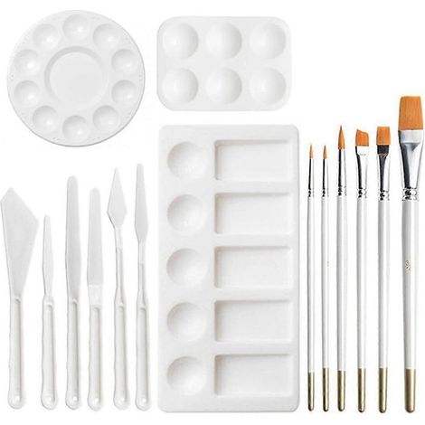 Palette, pinceau, grattoir, ensemble de 15 pièces pour peinture artistique et graffiti - FFY (1/4)
