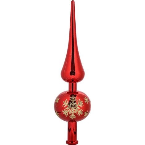 Pointe de Sapin de Noël, Topper Sapin de Noël, Cimier Sapin de Noel, Noël Arbre Topper Décoration, Christmas Tree Top pour Décoration de Noël. (Rouge) (1/5)