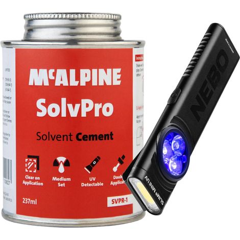SolvPro Solvent Cement (237 ml) + Nebo Slim Mini UV Torch (1/4)