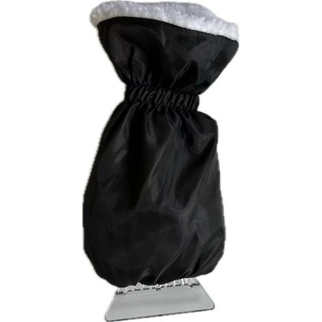 Raschietto per ghiaccio con guanto raschietto per parabrezza, elastico, colore: nero