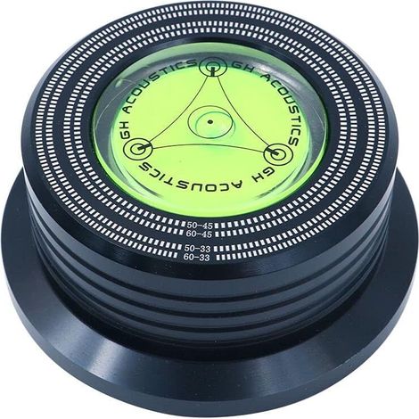 50 / 60Hz Niveau de Bulle Détection de la Vitesse de Rotation Table tournante LP Disque Vinyle Alliage Disque Poids Stabilisateur Pince - Noir