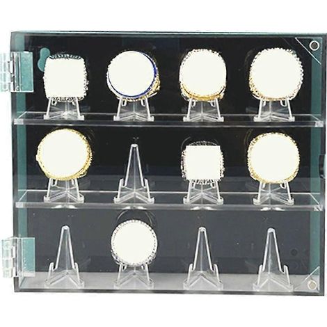 Écrin acrylique pour bagues de baseball, présentoir à fentes pour collection, vitrine de rangement transparente pour objets de collection. (1/4)