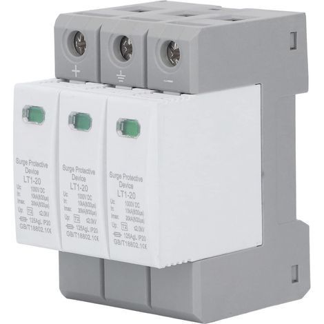 Dispositivo di protezione da sovratensione 3P 10KA-20KA, scaricatore di sovratensione CC 1000V LT1-20. (1/5)