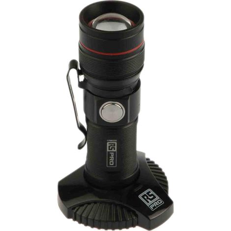 Rs Pro – Lampe torche LED rechargeable 300 lm – Portée 100 m – Faisceau élargi et spot – Longueur 93 mm – Pour chantiers humides (1/5)