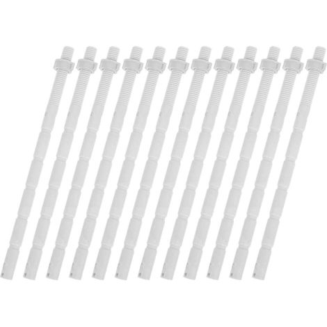 Barres de Commande à Bouton-poussoir Tiges, 12 Pièces, Blanc (1/5)