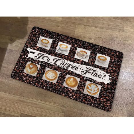 Modern European Style Oil-Resistant Kitchen Floor Mat, Household Long Strip Waterproof Non-Slip Mat - Coffee Bean - 4676cm