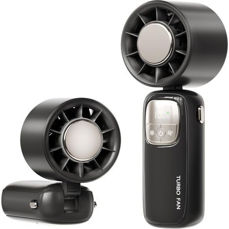 TEC SuperCool Ice Tech – Mini ventilateur turbo portable – Ventilateur personnel portable – Batterie longue durée de vie de 12 h – Technologie TEC SuperCool Ice Tech – Pliable – Pour voyage, bureau (1/5)