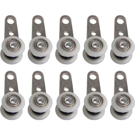 Set mit 10 Rollen für Terrassentüren oder Schiebetüren – aus Metall und Kunststoff – 4,5 x 1,9 cm (1/5)