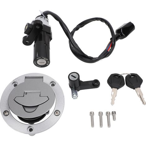 Kit de verrouillage de commutateur d'allumage bouchon de réservoir de carburant casque sécurité en alliage d'aluminium professionnel pour YZF‑R3 2015 à 2018. (1/5)