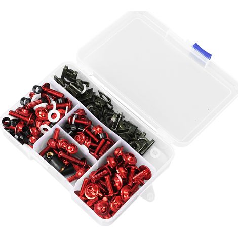 177-teiliges Motorradverkleidungsschrauben-Set, farbig, M5/M6, Ersatz-Windschutzscheibenschrauben für SUZUKI GSXR600/GSXR750, Rot (1/5)