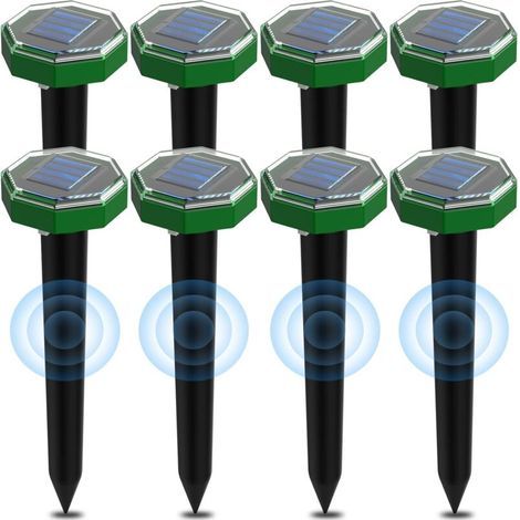 Taupe Ultrason Solaire 8 pièces,Anti Taupe Ultrason Solaire avec IP65 Imperméable,À Utiliser à l'extérieur ou dans Le Jardin pour repousser Les Taupes et Les spermophiles (1/5)