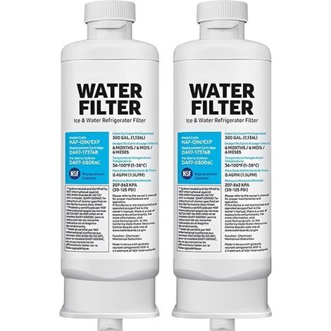 Filtro de agua DA97 17376B para refrigeradores, compatible con muchas marcas, reduce los contaminantes para obtener agua limpia y segura, 2 unidades. (1/4)