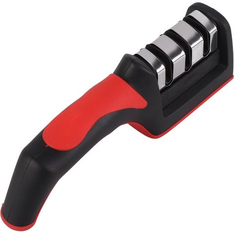 Outil d'affûtage de couteaux à main, 3 Segments, affûteur polyvalent rouge et noir pour la cuisine (1/5)