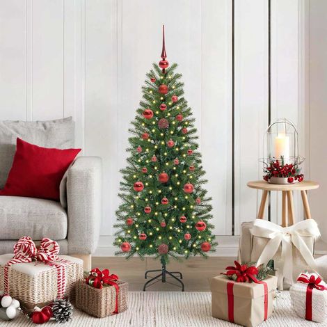 vidaXL Künstlicher Weihnachtsbaum mit 150 LEDs Grün 120 cm PE und PVC (1/5)