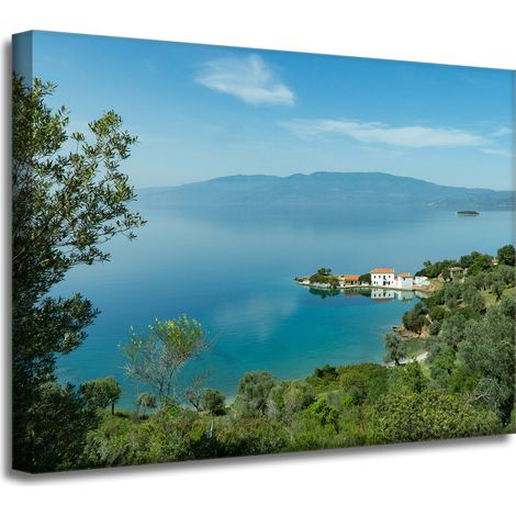 Stampa su tela Natura Cime montuose e mare 40x30