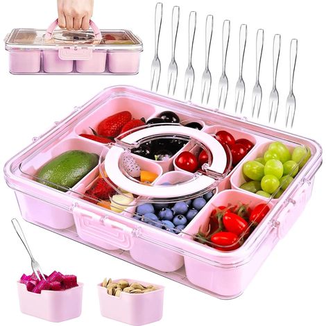 Snackbox mit 8 Fächern Deckel Gewürze Box (1/5)