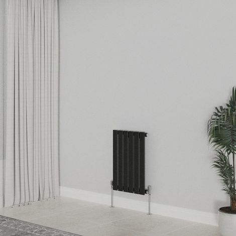 WarmeHaus Horizontal 600x408mm Flat Panel Radiator Black Single (1/5)