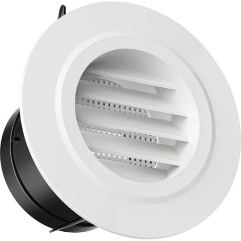 Lntyq 75mm Grille de Ventilation en Plastique Aeration Ronde avec Moustiquaire Grille pour Intérieur et Extérieur Entrées et Sorties d'air Murales et de Plafond (1/4)