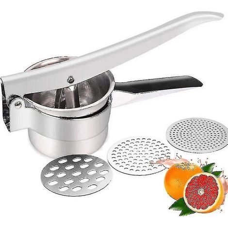 High-end spaetzle/potato press made of 430 stainless steel, with 3 sieve inserts. (1/5)