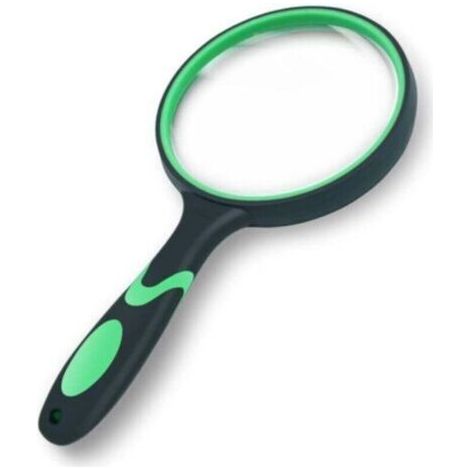 10X 100mm Reading Magnifier, Children's Magnifying Glass for Books, Newspapers, Insect Observations, Scientific Experiments, Non-Slip Rubber Grip, FLITI (1/4)