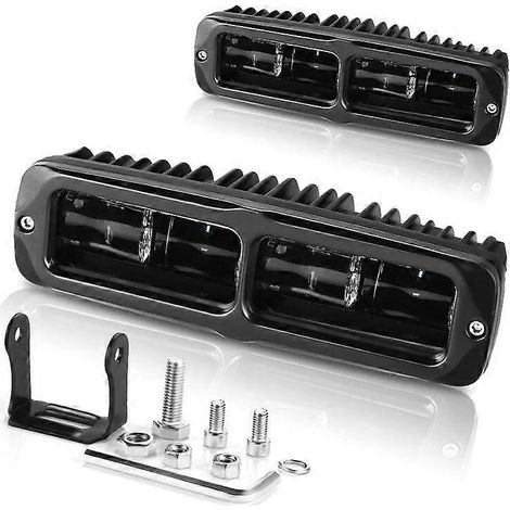 Barre lumineuse de travail LED 6 pouces, lentille 6D, feux antibrouillard, feux de route tout-terrain 12 V/24 V pour voiture, camion, bateau, quad, UTV, UAZ 4x4 (2 pièces) (1/5)
