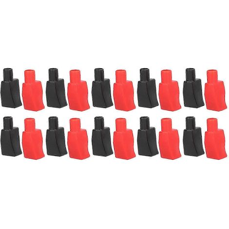 Jeu de 10 Capuchons de Protection de Batterie Auto en Caoutchouc Flexible, Style Borne Supérieure, Manchons Isolants Rouges et Noirs (1/5)