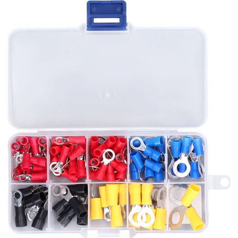 Kit d'outils de sertissage pour bornes à sertir électriques (102 pièces) pour applications domestiques et automobiles. (1/5)