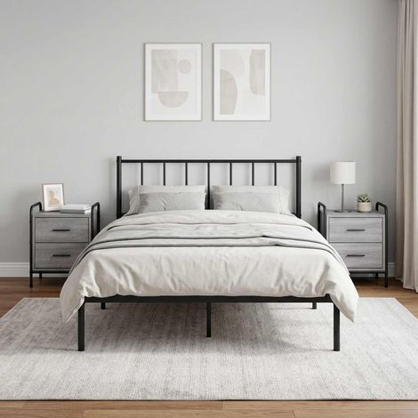 vidaXL Bedside Cabinet 2 pcs Grey Sonoma 40 x 30 x 50 cm (1/5)