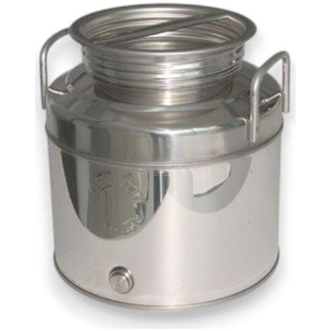 Contenitore bidone fusto per olio in acciaio inox graffato - 30 lt. (1/5)